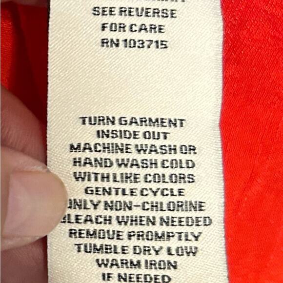 New Nanette Lenore Red sleeveless smocked ruffled blouse. Size M - Picture 7 of 8